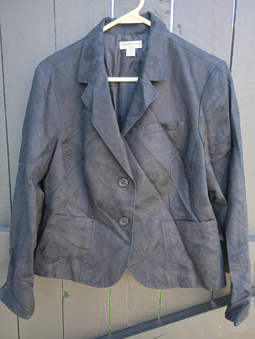 Coldwater Creek Black Two-Button Blazer